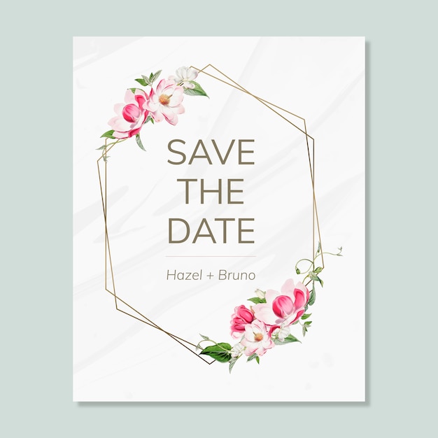 Save the date wedding invitation mockup card