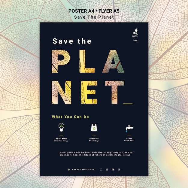 Save the earth poster style