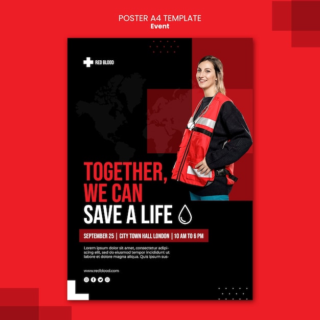 Save a life poster template