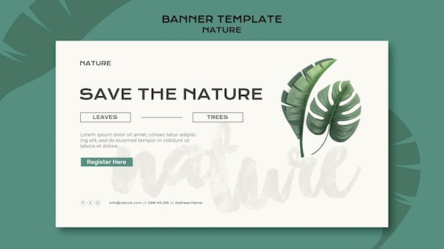 Free PSD save the nature banner template