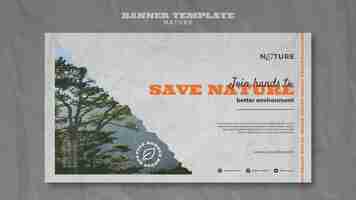 Free PSD save nature horizontal banner template