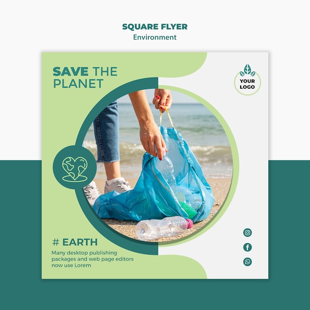 Free PSD save the planet concept mock-up