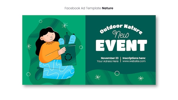 Free PSD save the planet environmental event social media promo template