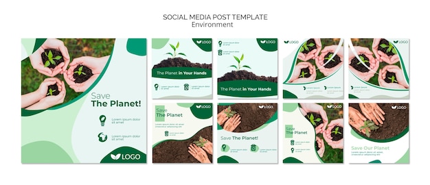 Save the planet social media post template