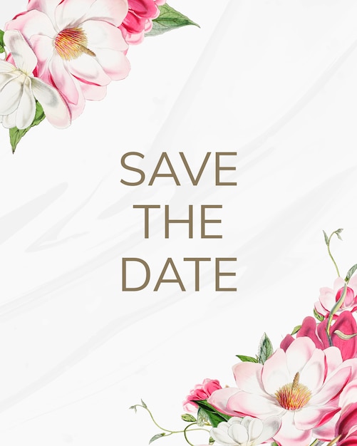 Бесплатный PSD Сохранить дату свадьбы пригласительный макет карты