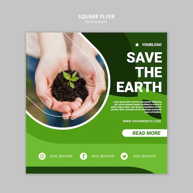 Earth squareチラシテンプレートを保存する