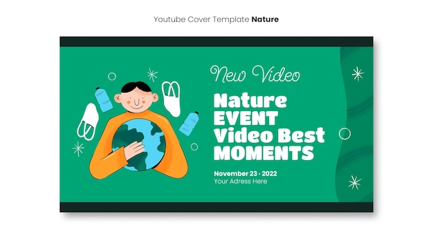 無料PSD 地球環境イベントyoutubeカバーテンプレートを保存