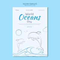 Free PSD save the underwater world poster template