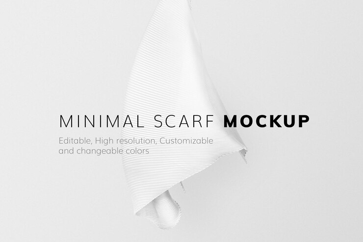  Scarf mockup psd in woman&rsquo;s hand studio shot Premium Psd