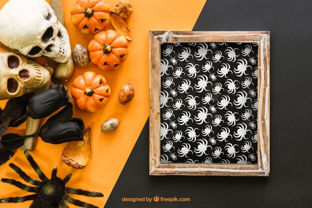 scary halloween slate mockup