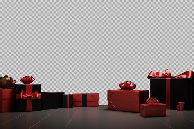 Scene of 3d gifts isolated on transparent background