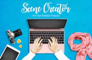 Free PSD scene creator mock up