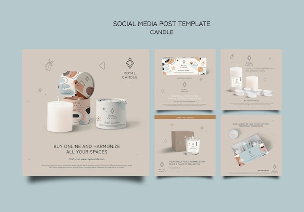 Free PSD scented candle social media post template