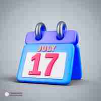 Free PSD schedule reminder icon isolated 3d render illustration