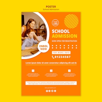 School admission concept poster template