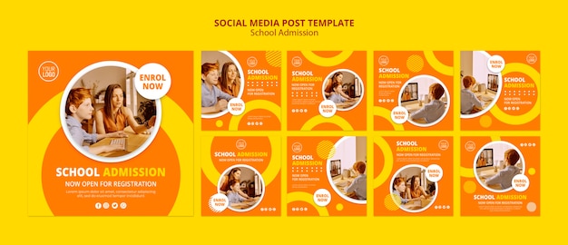 School Admission Concept Social Media Post Template – Free PSD Download