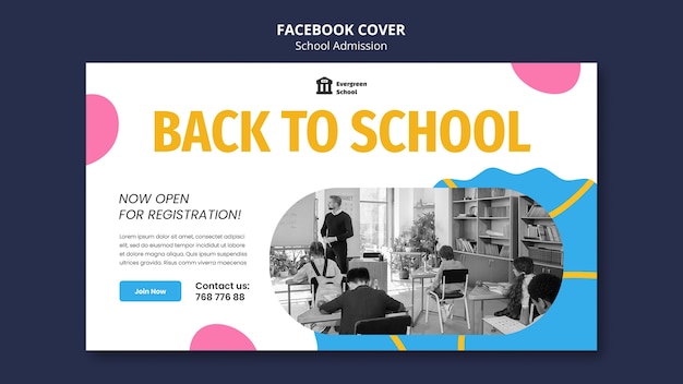 Шаблон обложки для поступления в школу на facebook
