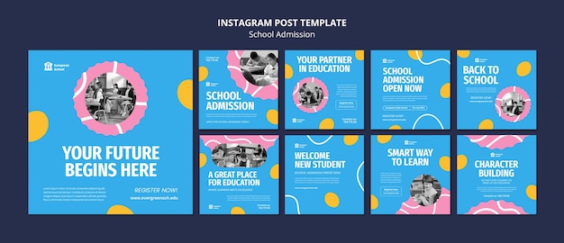 School admission instagram posts template