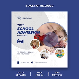 School admission social media post template