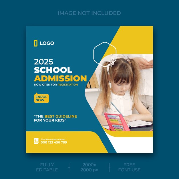 School admission social media post template