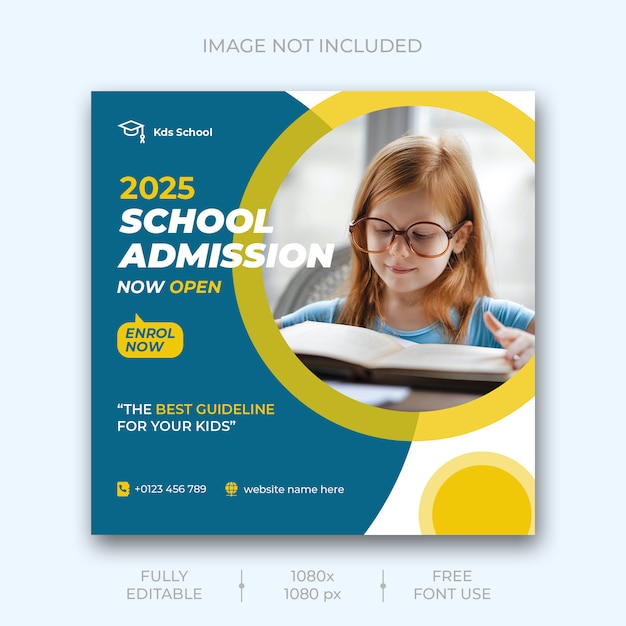 Free PSD school admission social media post