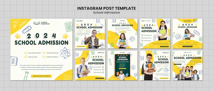 Free PSD school admission template design