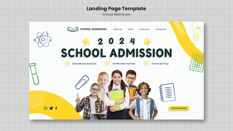 Free PSD school admission template design