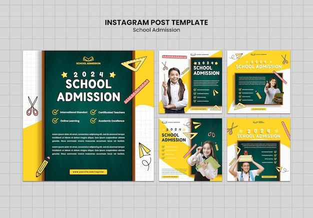 Free PSD school admission template design