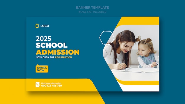 School admission web banner or social banner template