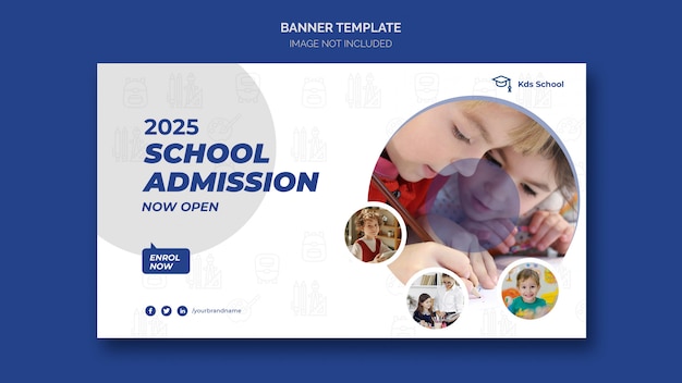 Free PSD school admission web banner template