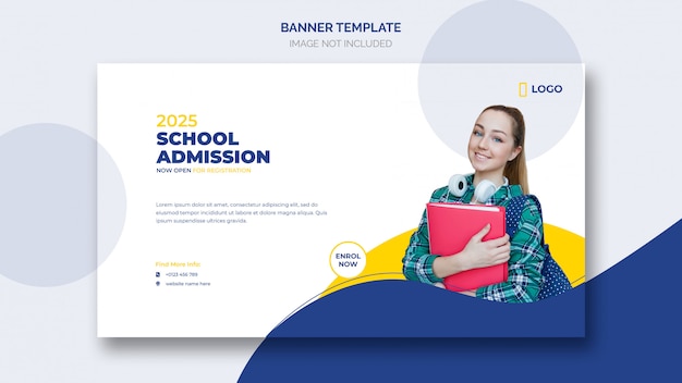 School admission web banner template