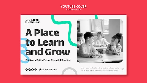 Free PSD school admission youtube cover template