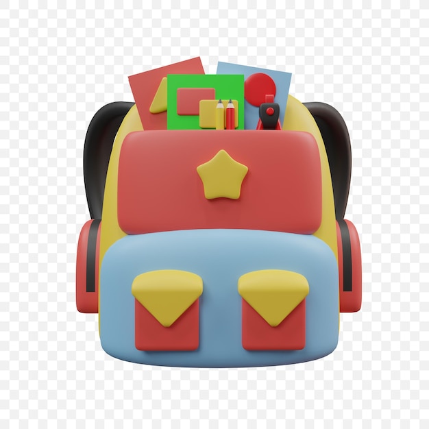 School Bag Isolated Icon: 3D Render Illustration