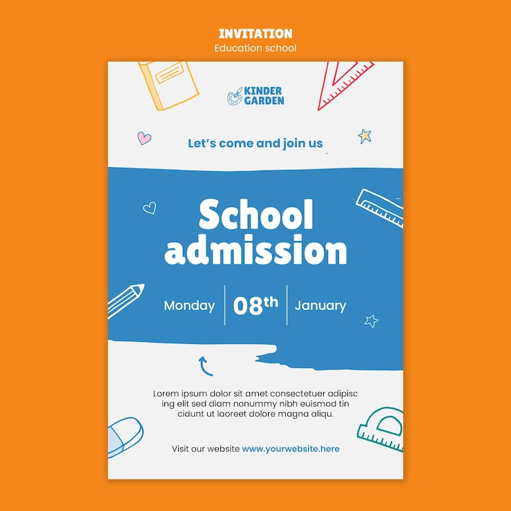 Free PSD school education template design