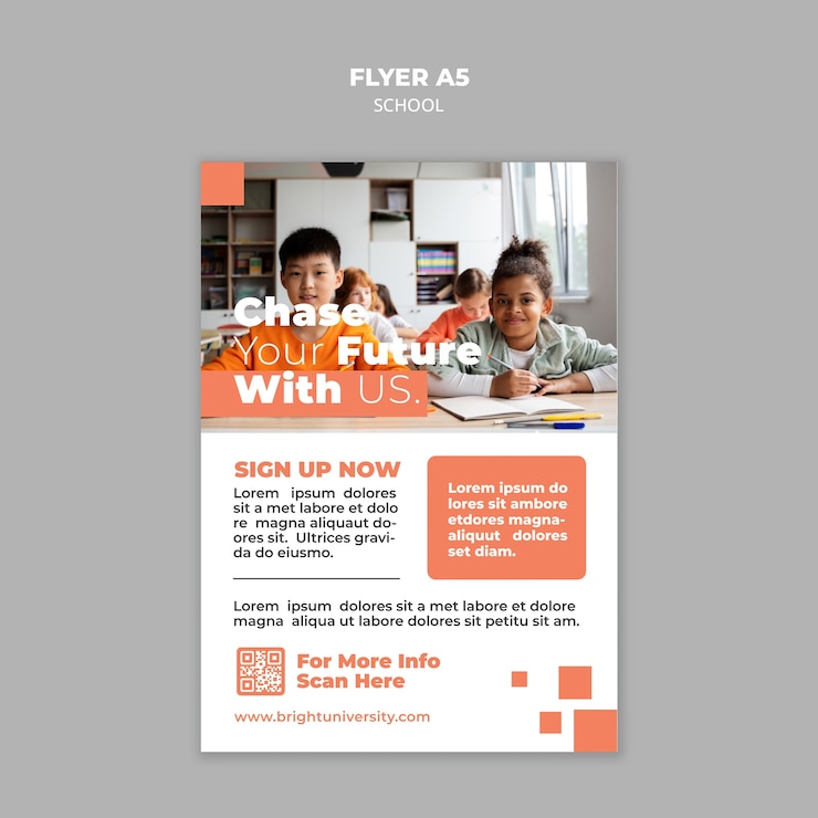 Free PSD school flyer template design