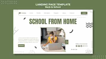 Free PSD school from home landing page