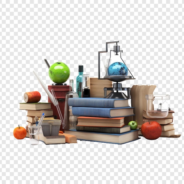 School science and education concept isolated on transparent background