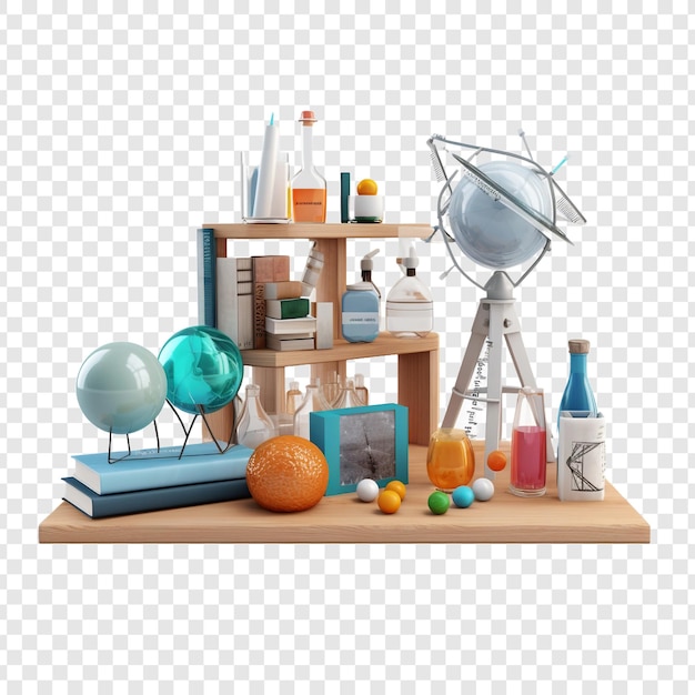 School science and education concept isolated on transparent background