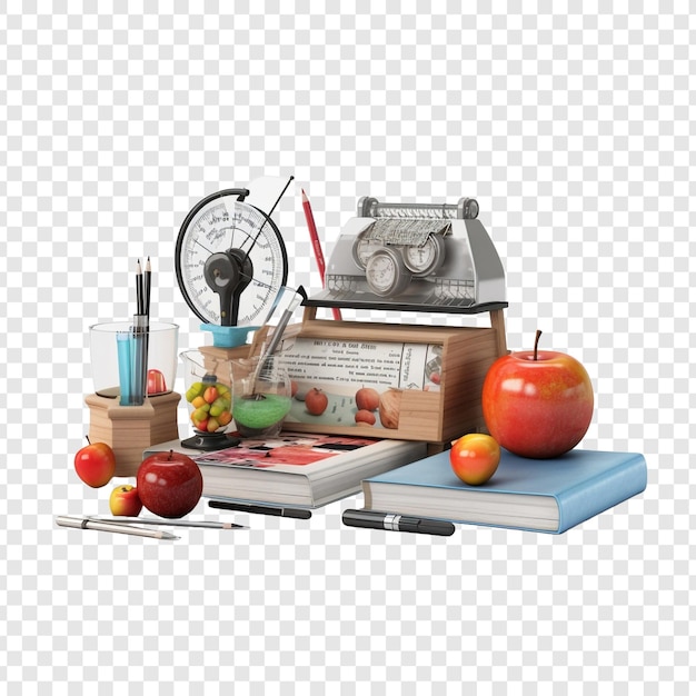 School science and education concept isolated on transparent background