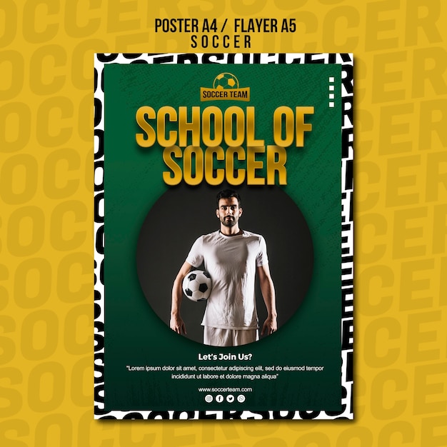 Scuola di modello di poster di calcio