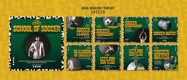 Free PSD school of soccer social media post