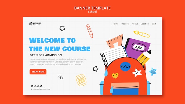 Free PSD school template design