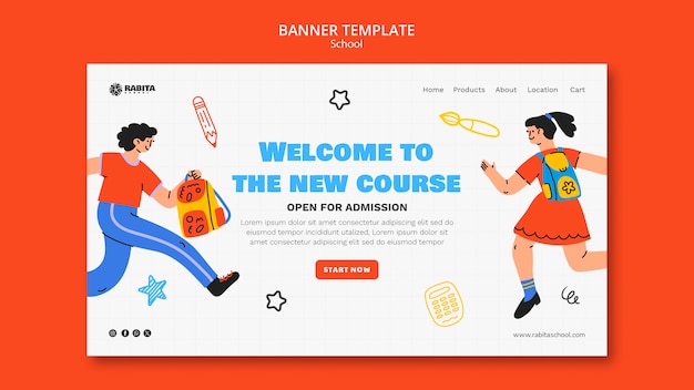 Free PSD school template design