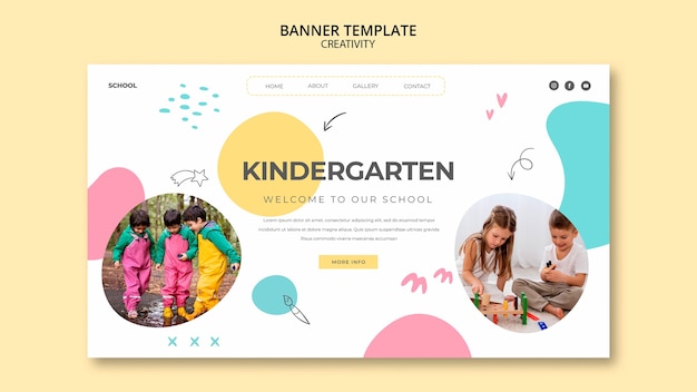 Free PSD school year landing page template