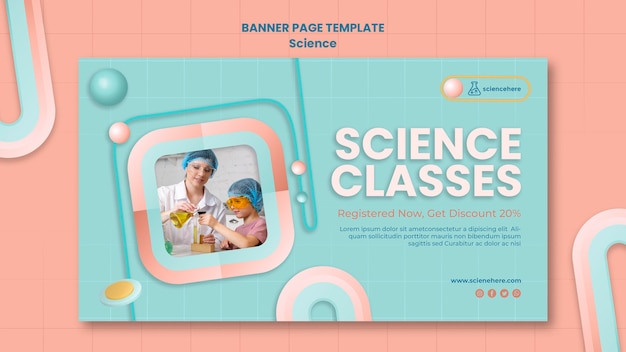 Modello di banner di classe di scienze