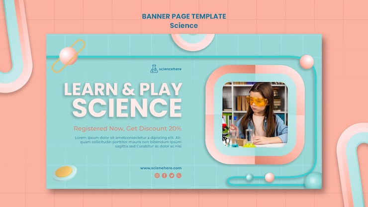 Free PSD science class banner template