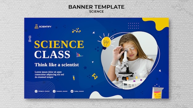 Modello di banner per lezioni di scienze