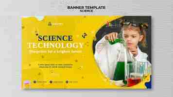 Free PSD science class banner template