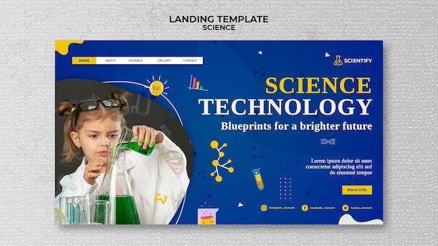 Free PSD science class landing page