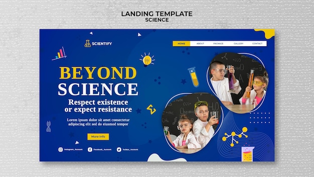 Free PSD science class landing page
